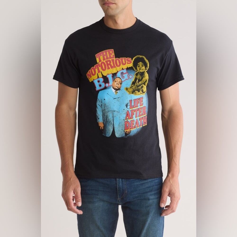 Men’s Merch Traffic Biggie Smalls Notorious B.I.G. Graphic Tee Shirt, Size Small